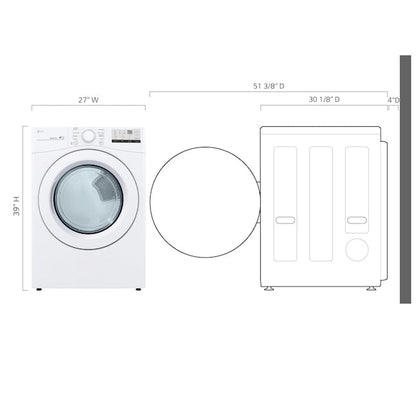 LG 7.4-cu ft Stackable Vented Electric Dryer ( White ) Energy Star Certified