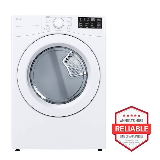LG 7.4-cu ft Stackable Vented Electric Dryer ( White ) Energy Star Certified