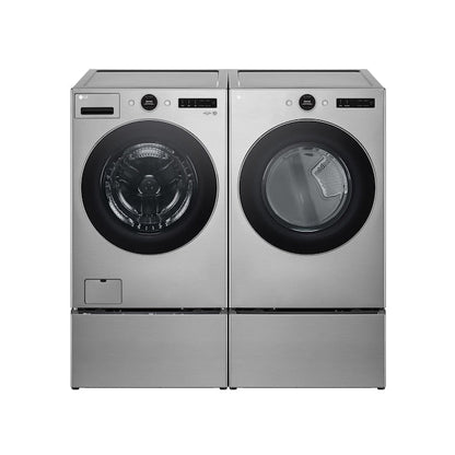 LG TurboSteam 7.4-cu ft Stackable Steam Cycle Vented Electric Dryer ( Graphite Steel ) Energy Star Certified