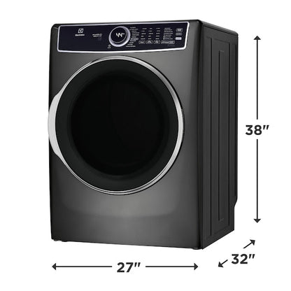 Electrolux Extra Large Stackable Steam Cycle Vented Electric Dryer ( Titanium ) Energy Star Certified