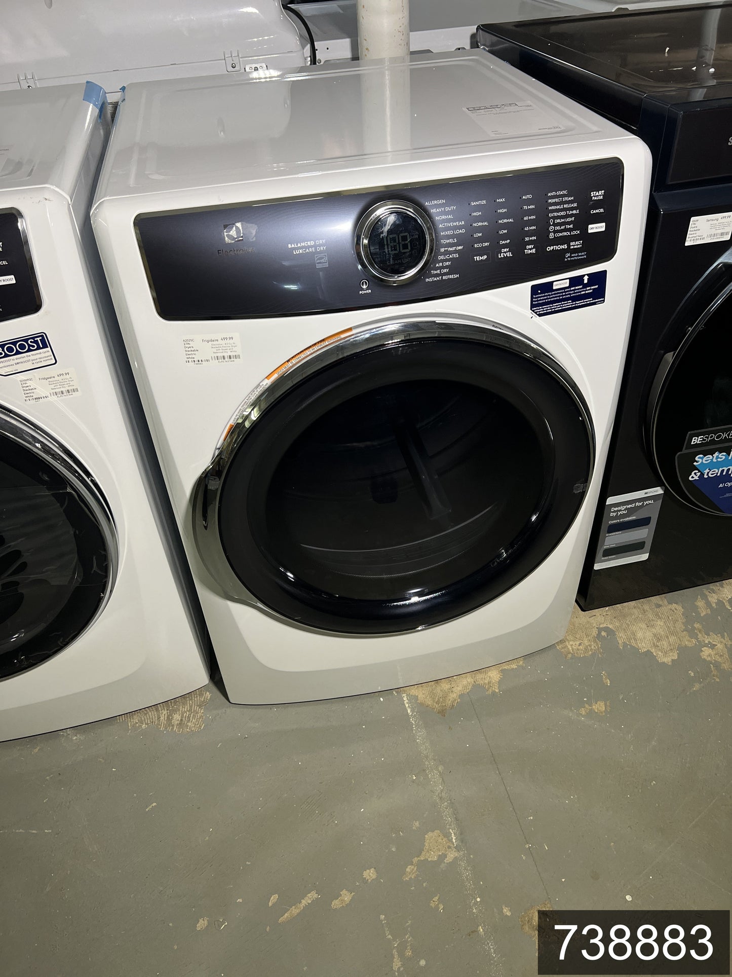 Electrolux Extra Large Stackable Steam Cycle Vented Electric Dryer ( White ) Energy Star Certified