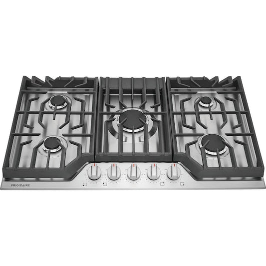 Frigidaire 36-in 5 burners Stainless steel Gas Cooktop