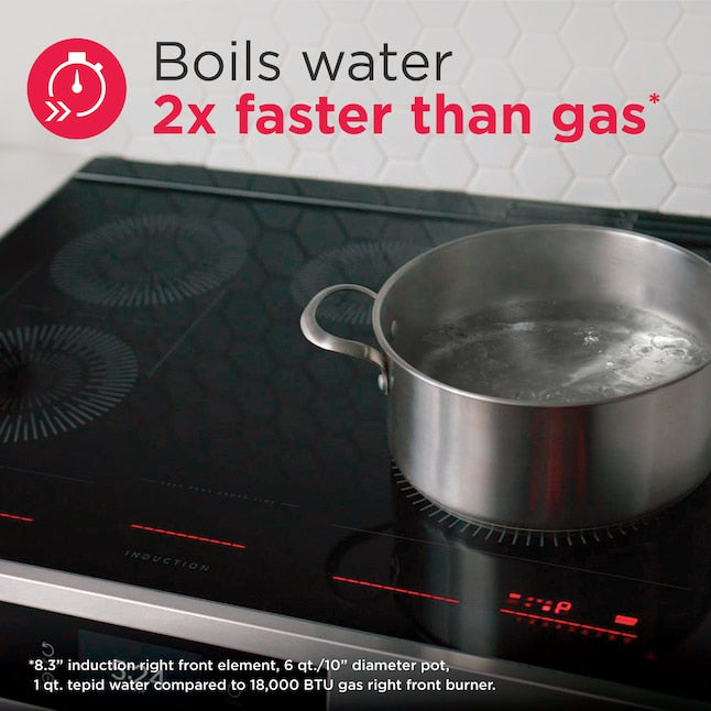 Frigidaire 30-in 4 burners Black Induction Cooktop with Bridge Element