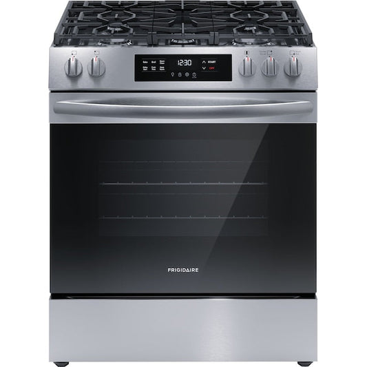 Frigidaire 30-in 5 burners 5.1-cu ft Slide-In Natural Gas Range ( Stainless steel )