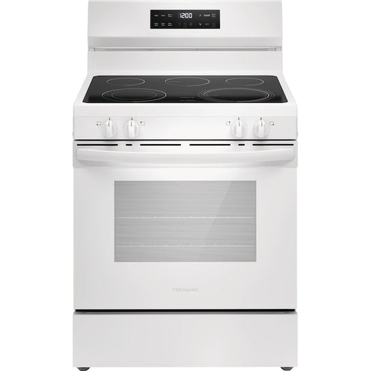 Frigidaire 30-in Glass Top 5 burners 5.3-cu ft Freestanding Electric Range White )
