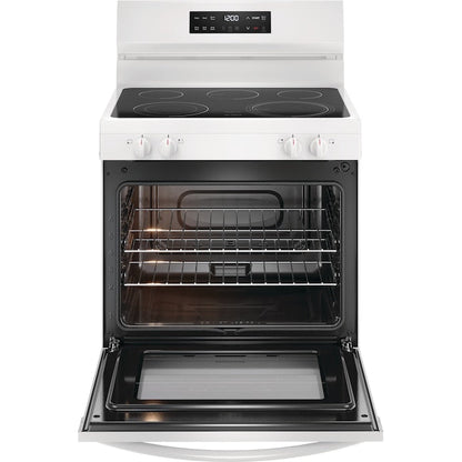 Frigidaire 30-in Glass Top 5 burners 5.3-cu ft Freestanding Electric Range White )