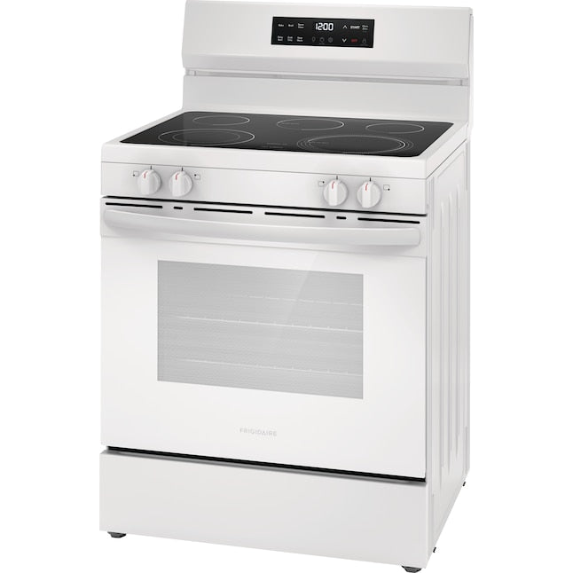 Frigidaire 30-in Glass Top 5 burners 5.3-cu ft Freestanding Electric Range White )