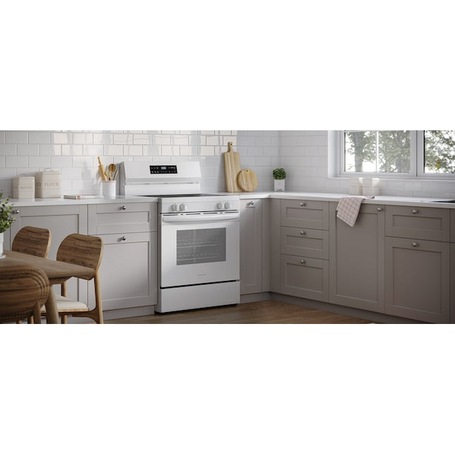 Frigidaire 30-in Glass Top 5 burners 5.3-cu ft Freestanding Electric Range White )