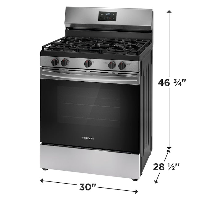 Frigidaire 30-in 5 burners 5.1-cu ft Freestanding Natural Gas Range ( Stainless Steel )
