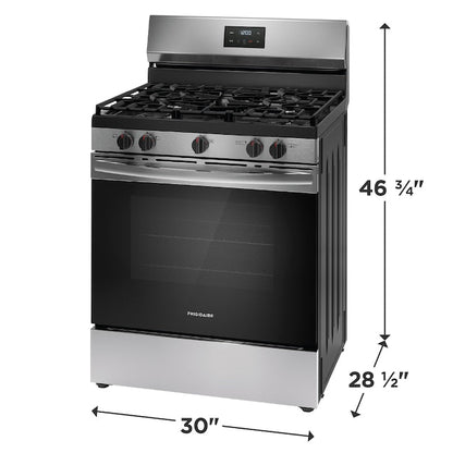 Frigidaire 30-in 5 burners 5.1-cu ft Freestanding Natural Gas Range ( Stainless Steel )