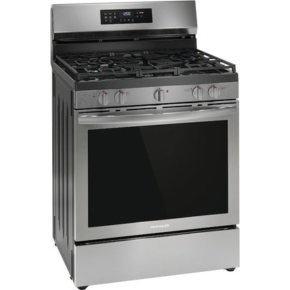 Frigidaire 30-in 5 burners 5.1-cu ft Air Fry Convection Oven Freestanding Natural Gas Range ( Stainless Steel )