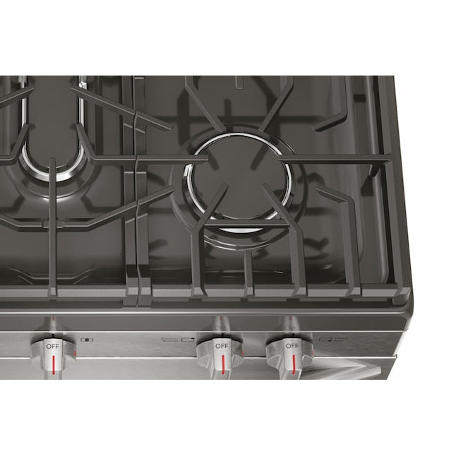Frigidaire 30-in 5 burners 5.1-cu ft Air Fry Convection Oven Freestanding Natural Gas Range ( Stainless Steel )