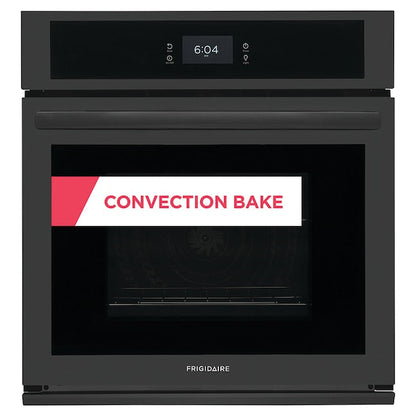 Frigidaire 27 inch Single Electric Wall Oven Single-fan and Self-cleaning ( Black )