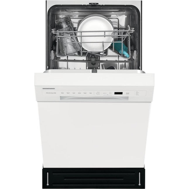 Frigidaire Stainless Steel Tub 18-in Front Control Built-in Dishwasher ( White ) , Dual Spray Arm , 52-Decibel