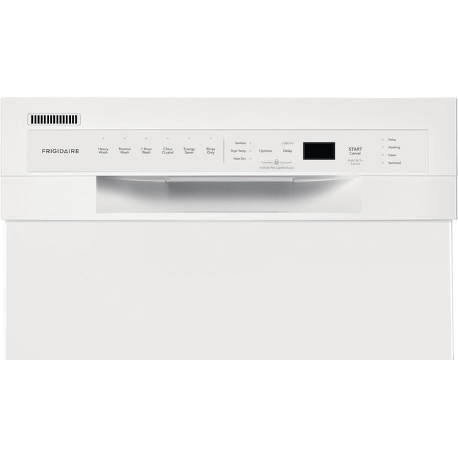 Frigidaire Stainless Steel Tub 18-in Front Control Built-in Dishwasher ( White ) , Dual Spray Arm , 52-Decibel