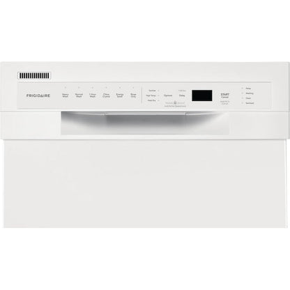 Frigidaire Stainless Steel Tub 18-in Front Control Built-in Dishwasher ( White ) , Dual Spray Arm , 52-Decibel