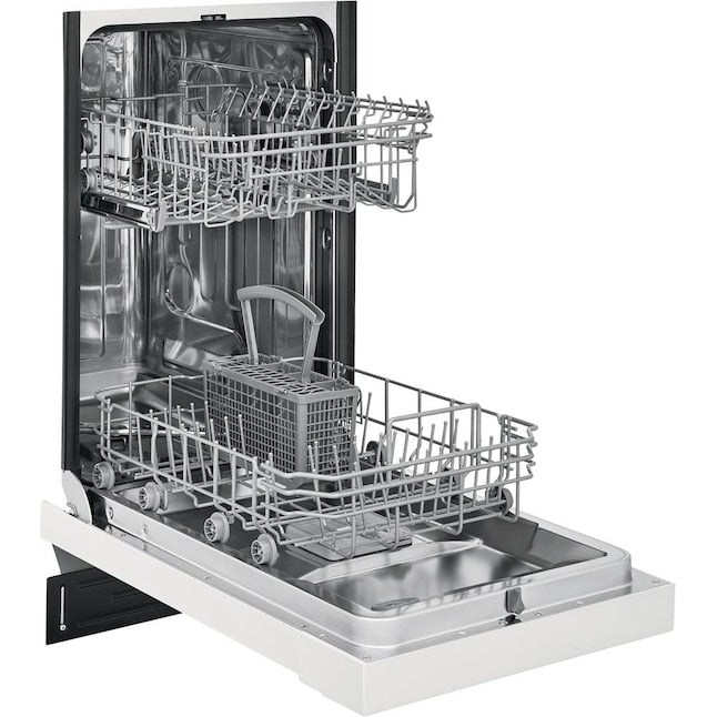 Frigidaire Stainless Steel Tub 18-in Front Control Built-in Dishwasher ( White ) , Dual Spray Arm , 52-Decibel