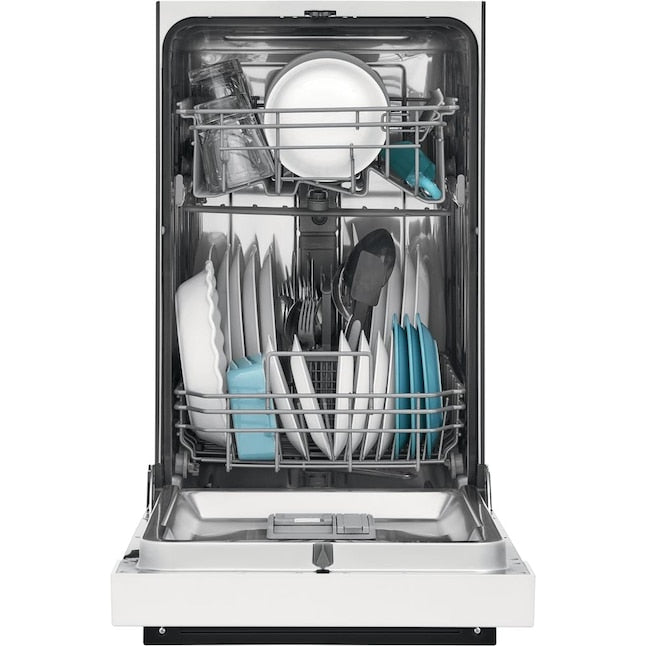 Frigidaire Stainless Steel Tub 18-in Front Control Built-in Dishwasher ( White ) , Dual Spray Arm , 52-Decibel
