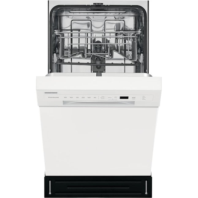 Frigidaire Stainless Steel Tub 18-in Front Control Built-in Dishwasher ( White ) , Dual Spray Arm , 52-Decibel