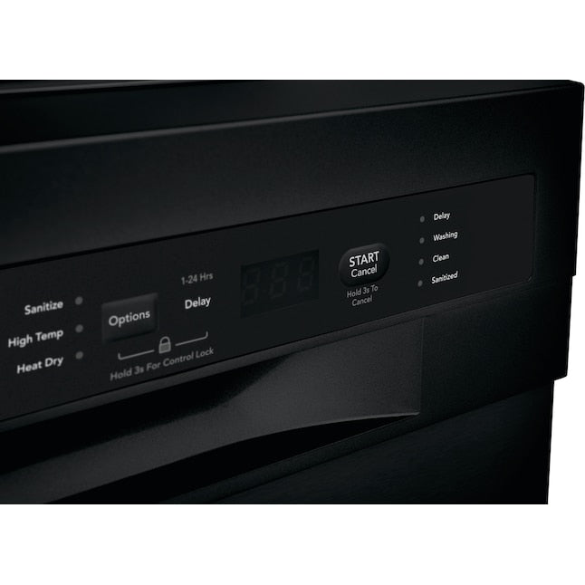 Frigidaire Stainless Steel Tub 24-in Front Control Built-in Dishwasher ( Black ) ENERGY STAR, 52-Decibel Standard Sound Level