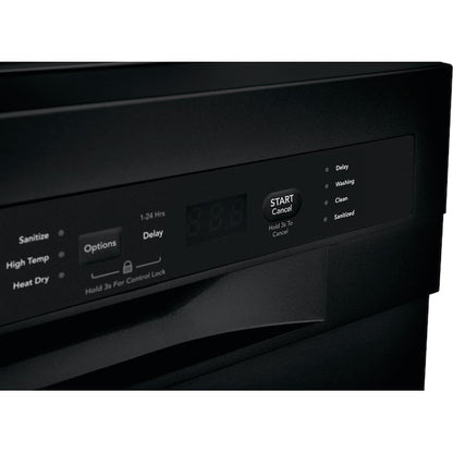 Frigidaire Stainless Steel Tub 24-in Front Control Built-in Dishwasher ( Black ) ENERGY STAR, 52-Decibel Standard Sound Level