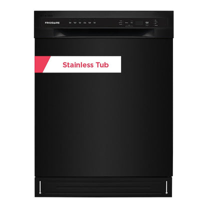 Frigidaire Stainless Steel Tub 24-in Front Control Built-in Dishwasher ( Black ) ENERGY STAR, 52-Decibel Standard Sound Level