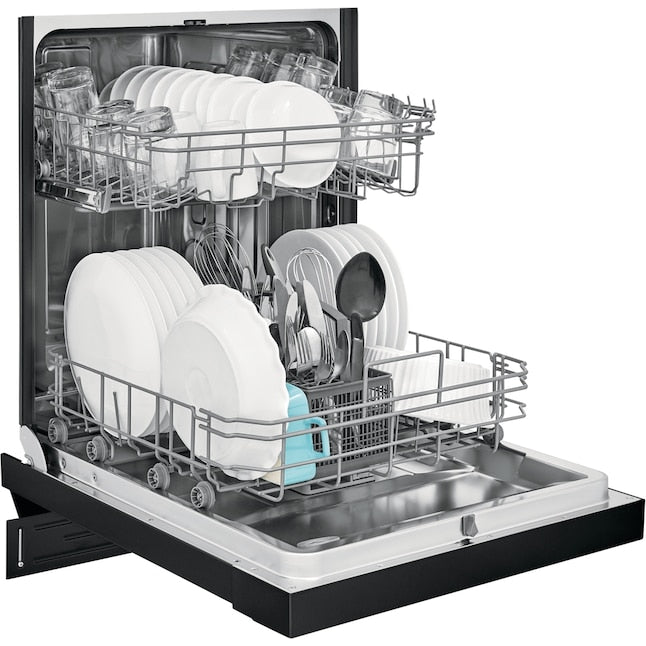 Frigidaire Stainless Steel Tub 24-in Front Control Built-in Dishwasher ( Black ) ENERGY STAR, 52-Decibel Standard Sound Level