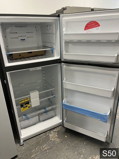 Frigidaire 20-cu ft Standard-Depth 30-in Wide Top-Freezer Refrigerator ( Stainless steel ) Garage Ready ENERGY STAR Certified