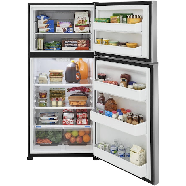 Frigidaire 20-cu ft Standard-Depth 30-in Wide Top-Freezer Refrigerator ( Stainless steel ) Garage Ready ENERGY STAR Certified