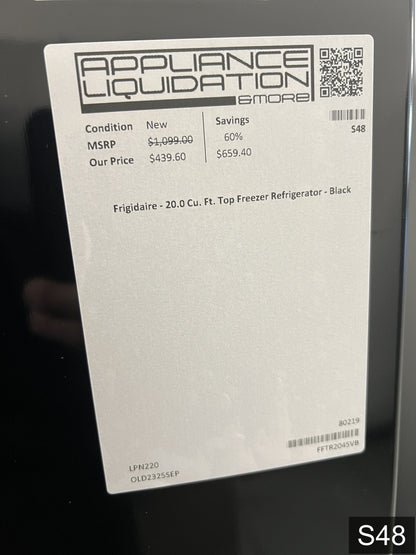 Frigidaire 20-cu ft Standard-Depth 30-in Wide Top-Freezer Refrigerator ( Black ) Garage Ready