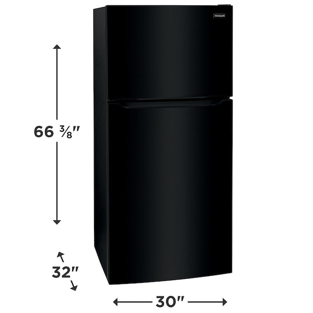 Frigidaire 20-cu ft Standard-Depth 30-in Wide Top-Freezer Refrigerator ( Black ) Garage Ready