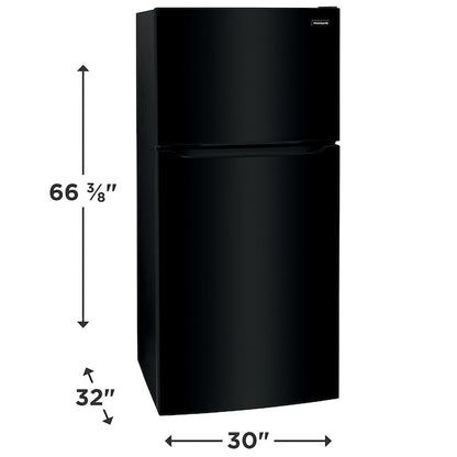 Frigidaire 20-cu ft Standard-Depth 30-in Wide Top-Freezer Refrigerator ( Black ) Garage Ready