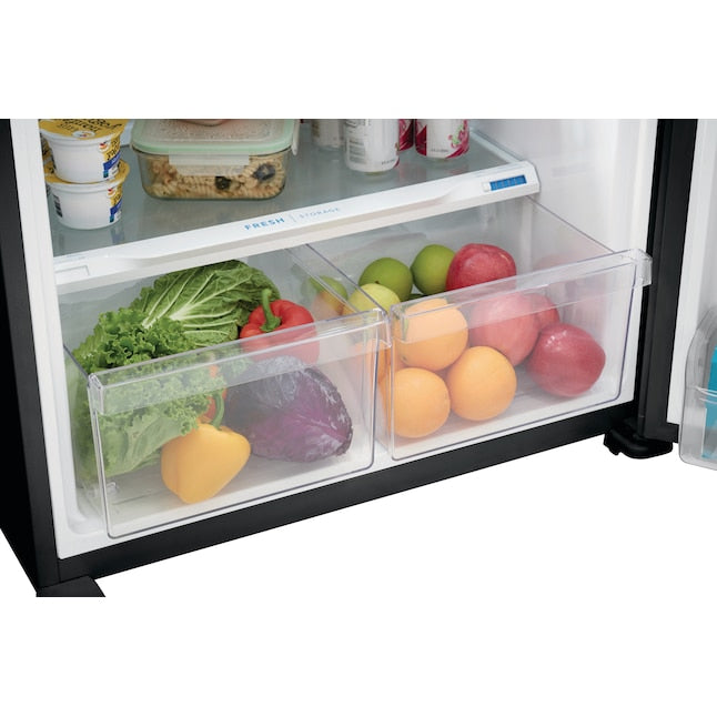 Frigidaire 20-cu ft Standard-Depth 30-in Wide Top-Freezer Refrigerator ( Black ) Garage Ready