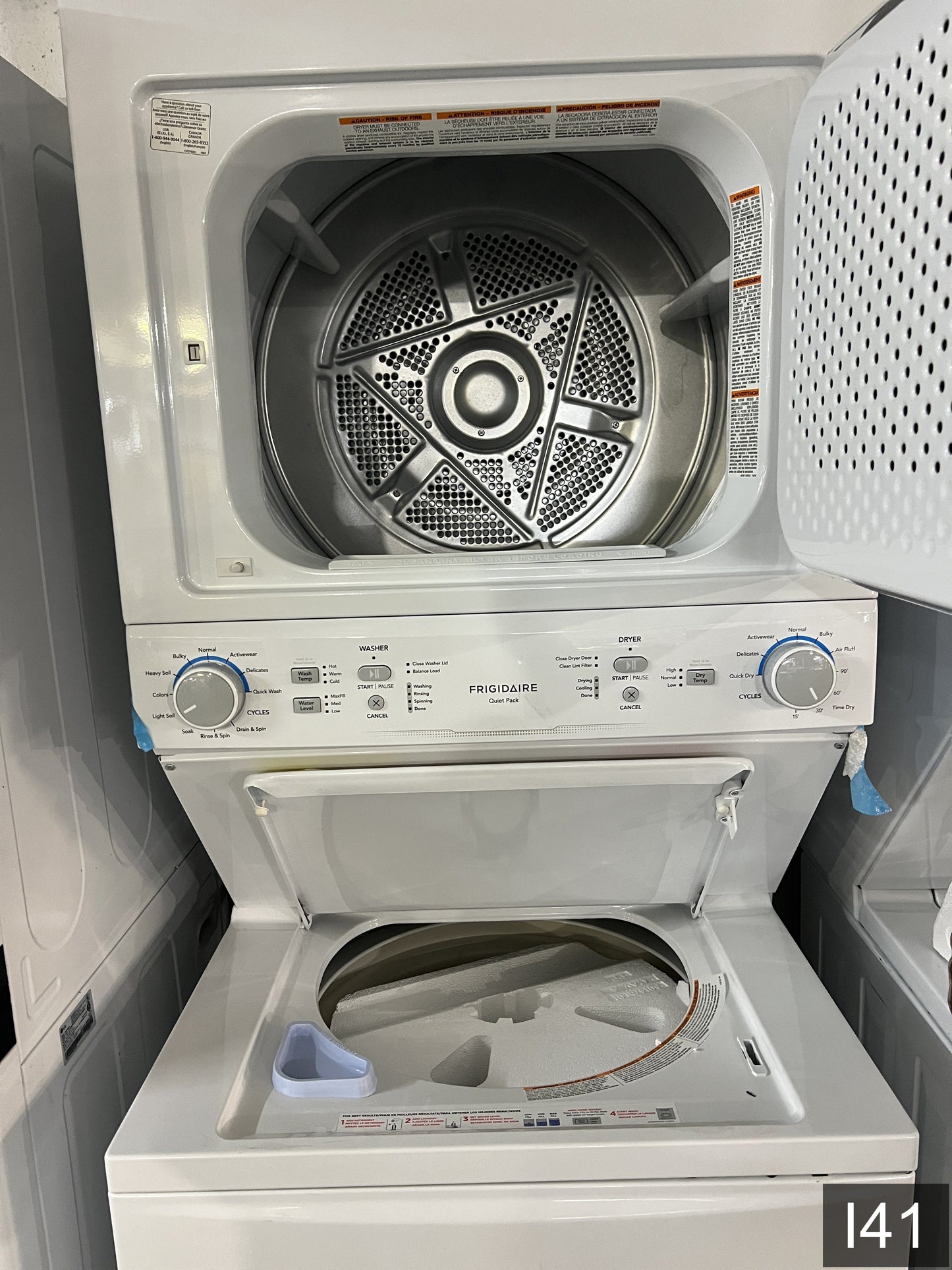 Frigidaire Quick Wash Dry Cycle, Maxfill Stacked Laundry Center with 3.9-cu ft Top load Washer and Electric 5.6-cu ft Dryer