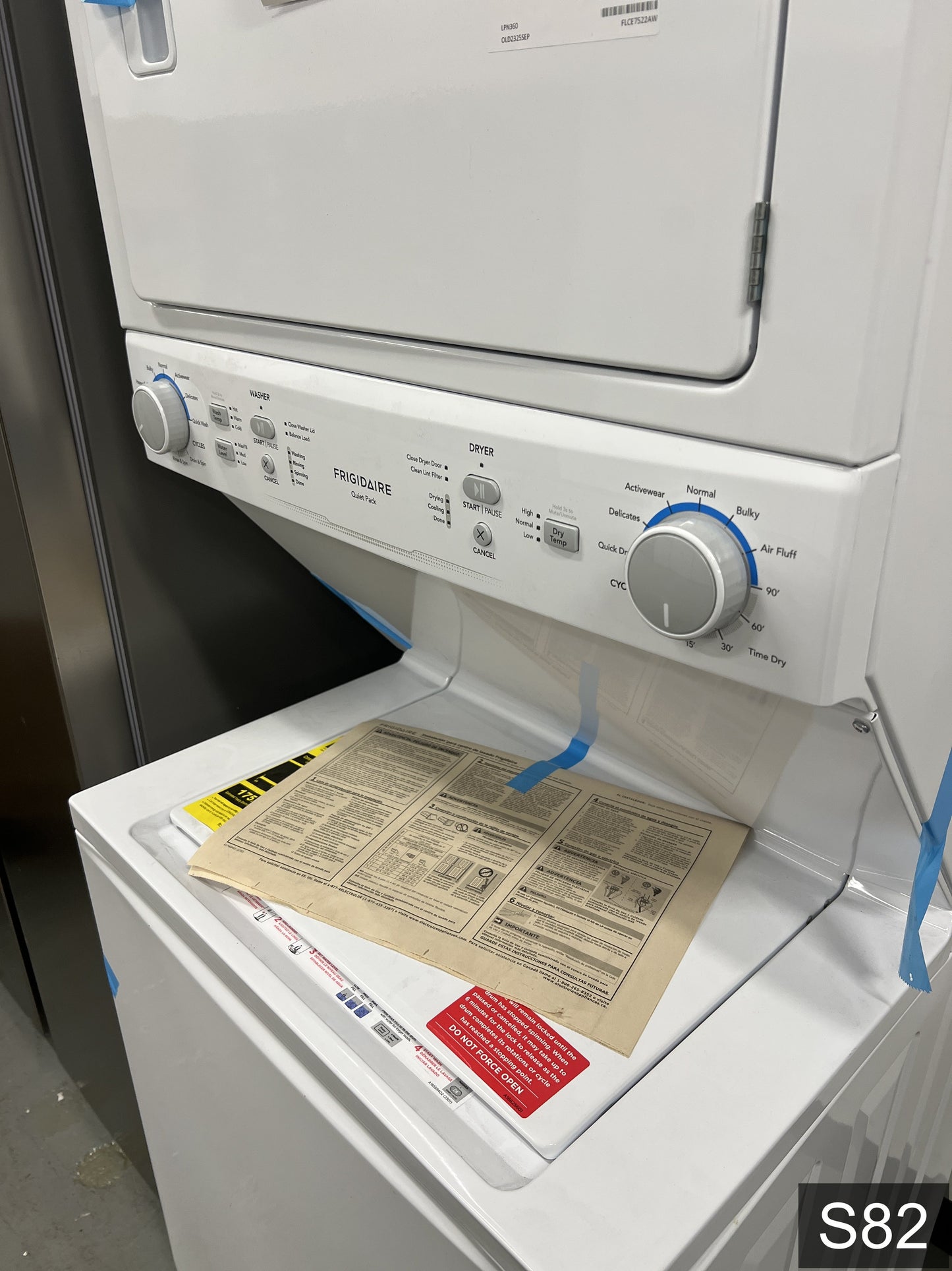 Frigidaire Quick Wash Dry Cycle, Maxfill Stacked Laundry Center with 3.9-cu ft Top load Washer and Electric 5.6-cu ft Dryer