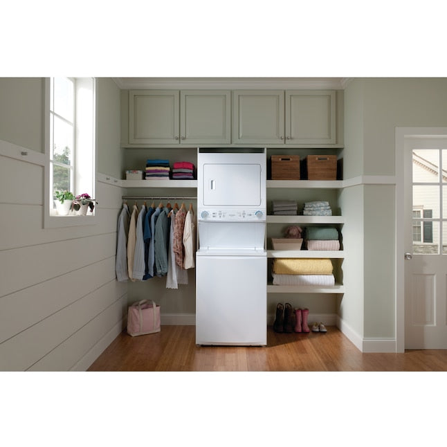 Frigidaire Quick Wash Dry Cycle, Maxfill and Long Vent Stacked Laundry Center with 3.9-cu ft Top load Washer and Electric 5.6-cu ft Dryer