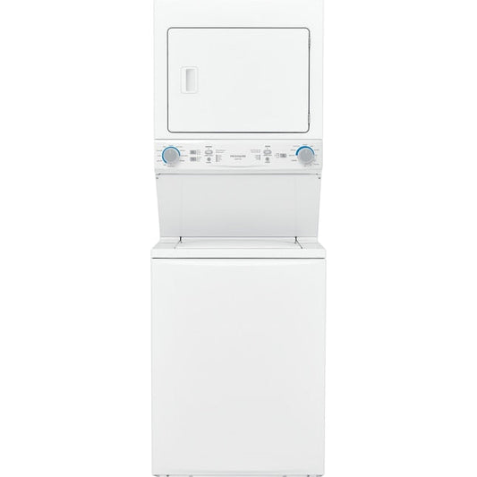 Frigidaire Quick Wash Dry Cycle, Maxfill and Long Vent Stacked Laundry Center with 3.9-cu ft Top load Washer and Electric 5.6-cu ft Dryer