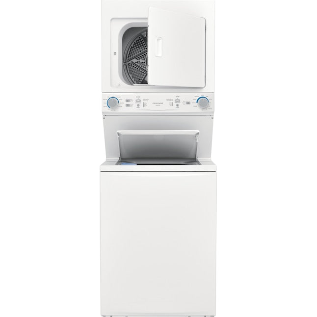 Frigidaire Quick Wash Dry Cycle, Maxfill and Long Vent Stacked Laundry Center with 3.9-cu ft Top load Washer and Electric 5.6-cu ft Dryer