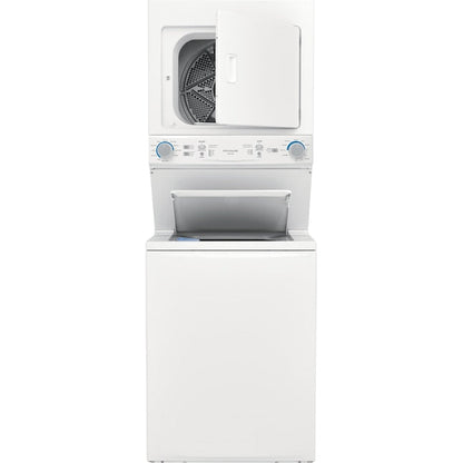 Frigidaire Quick Wash Dry Cycle, Maxfill and Long Vent Stacked Laundry Center with 3.9-cu ft Top load Washer and Electric 5.6-cu ft Dryer
