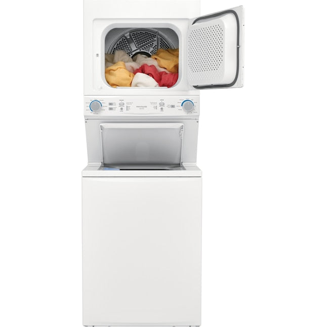 Frigidaire Quick Wash Dry Cycle, Maxfill Stacked Laundry Center with 3.9-cu ft Top load Washer and Electric 5.6-cu ft Dryer