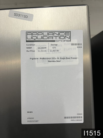 Frigidaire Professional 18.9-cu ft Frost-free Upright Freezer ( Smudge-Proof Stainless Steel ) ENERGY STAR Certified