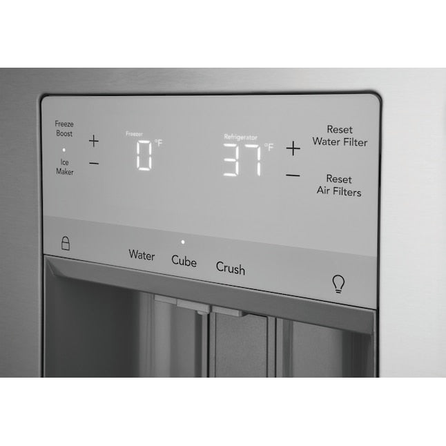 Frigidaire Counter-Depth 22.6-cu ft 3 -Door French Door Refrigerator with Ice Maker with Water and Ice Dispenser ( Stainless steel ) ENERGY STAR Certified