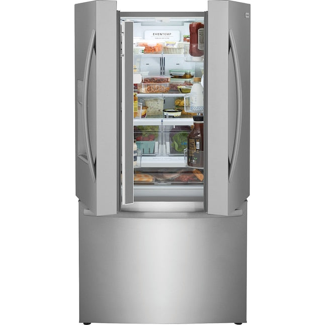 Frigidaire Counter-Depth 22.6-cu ft 3 -Door French Door Refrigerator with Ice Maker with Water and Ice Dispenser ( Stainless steel ) ENERGY STAR Certified
