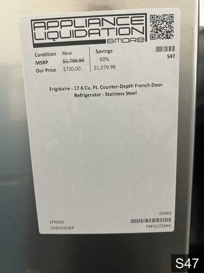 Frigidaire Counter-Depth 17.6-cu ft 3 -Door 31-in Wide French Door Refrigerator with Ice Maker ( Fingerprint-Resistant Stainless Look ) ENERGY STAR Certified