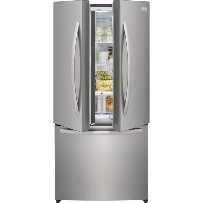 Frigidaire Counter-Depth 17.6-cu ft 3 -Door 31-in Wide French Door Refrigerator with Ice Maker ( Fingerprint-Resistant Stainless Look ) ENERGY STAR Certified