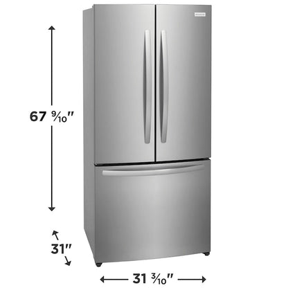 Frigidaire Counter-Depth 17.6-cu ft 3 -Door 31-in Wide French Door Refrigerator with Ice Maker ( Fingerprint-Resistant Stainless Look ) ENERGY STAR Certified