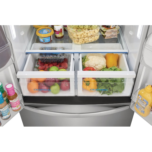 Frigidaire Counter-Depth 17.6-cu ft 3 -Door 31-in Wide French Door Refrigerator with Ice Maker ( Fingerprint-Resistant Stainless Look ) ENERGY STAR Certified
