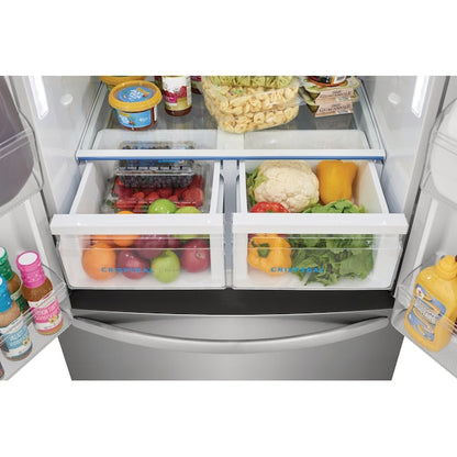 Frigidaire Counter-Depth 17.6-cu ft 3 -Door 31-in Wide French Door Refrigerator with Ice Maker ( Fingerprint-Resistant Stainless Look ) ENERGY STAR Certified