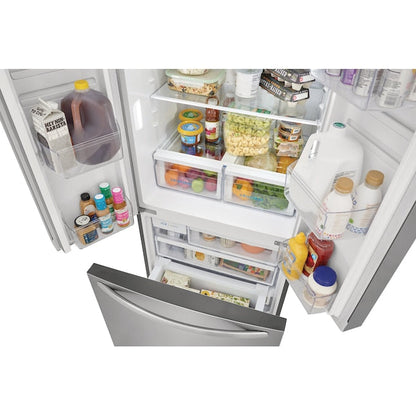 Frigidaire Counter-Depth 17.6-cu ft 3 -Door 31-in Wide French Door Refrigerator with Ice Maker ( Fingerprint-Resistant Stainless Look ) ENERGY STAR Certified