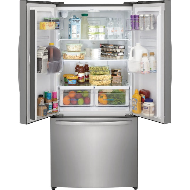 Frigidaire Counter-Depth 17.6-cu ft 3 -Door 31-in Wide French Door Refrigerator with Ice Maker ( Fingerprint-Resistant Stainless Look ) ENERGY STAR Certified